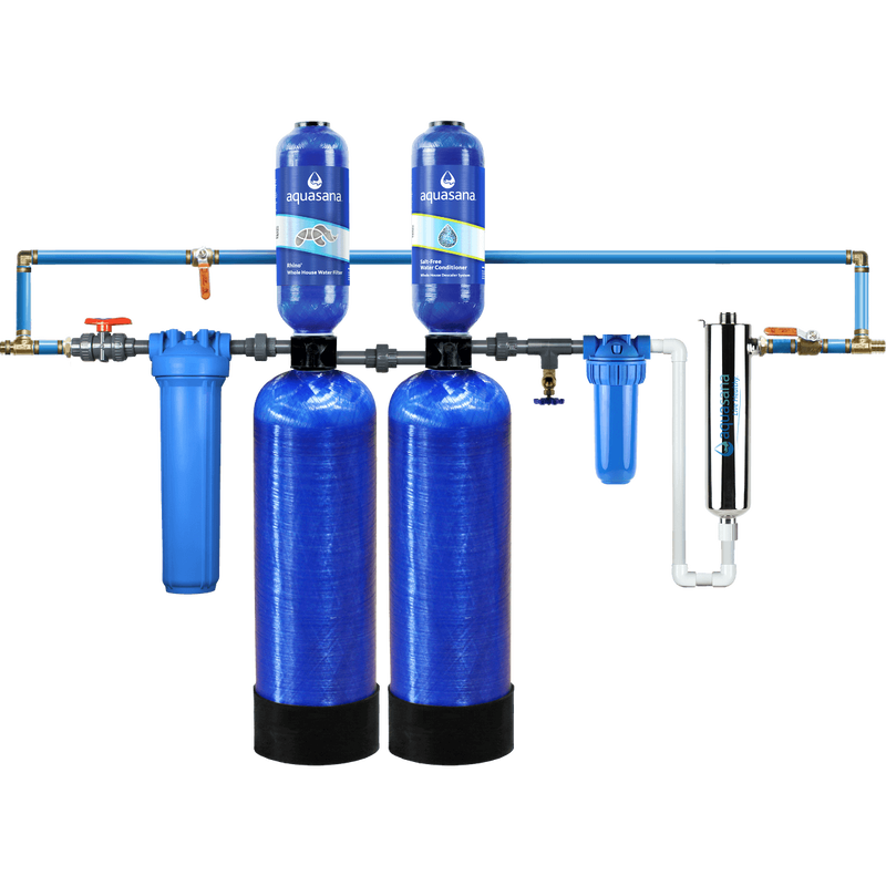 Rhino&reg; Well Water with UV, Tall Salt-Free Water Conditioner, Pro-Grade Bypass Kit and Low Maintenance Pre-Filter image number 0